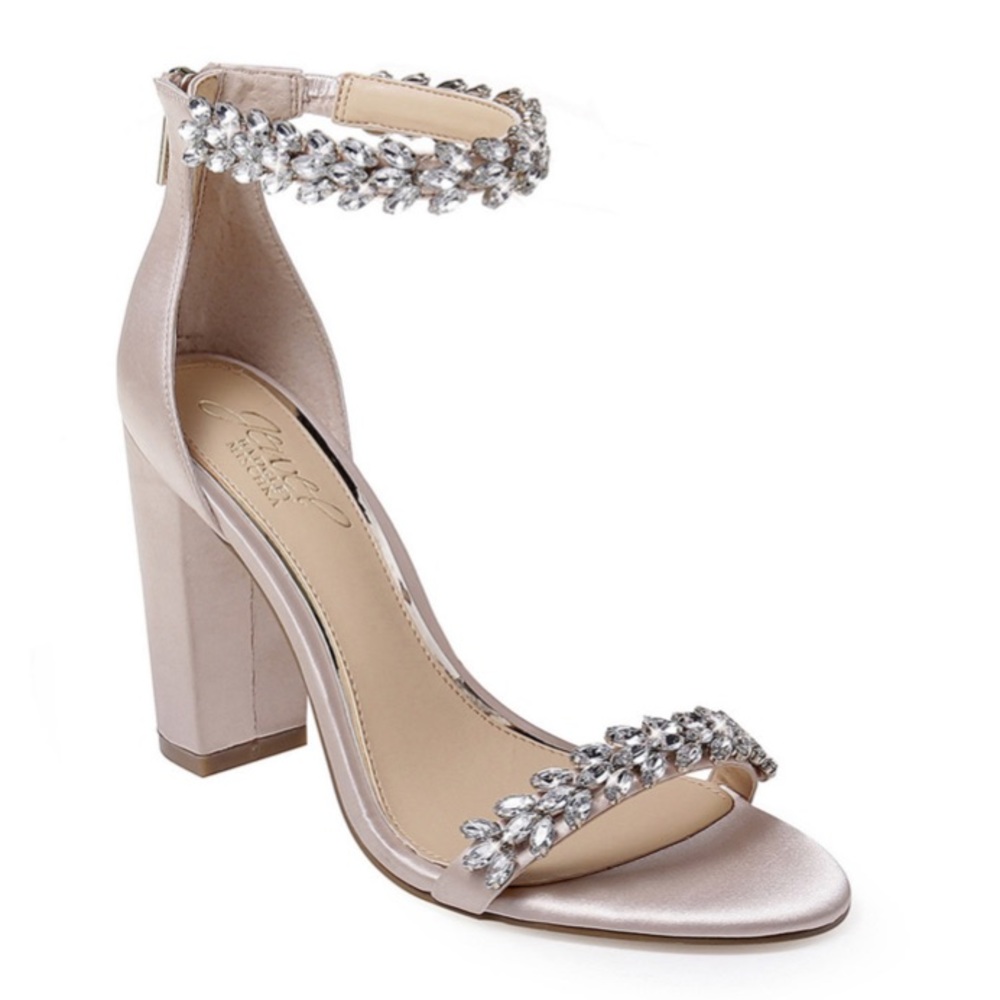 Jewel Badgley Mischka Ankle Strap High Heels Sandals